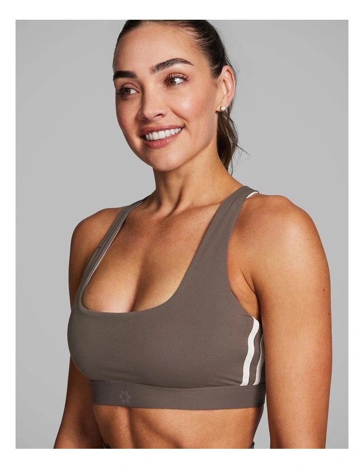 Cross Back Medium Impact Sports Bra Burnt Caramel image 4