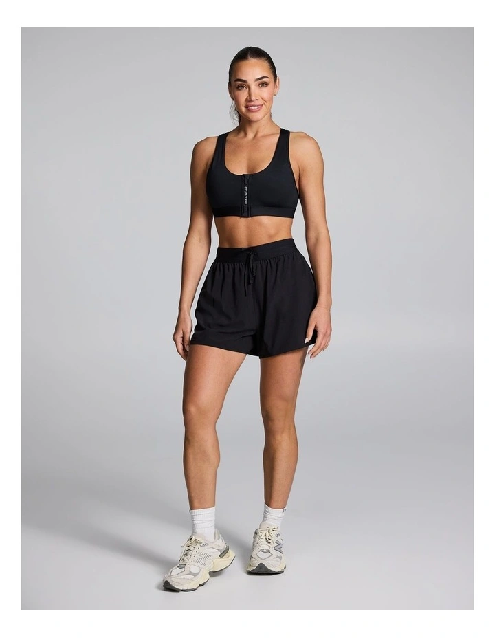 Zip Front Medium Impact Sports Bra Black image 5