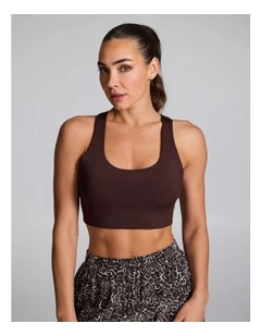 Cross Back High Impact Sports Bra Chocolate