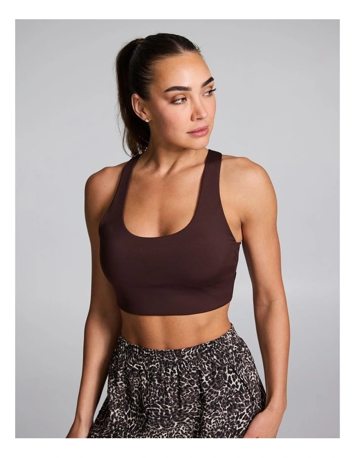 Cross Back High Impact Sports Bra Chocolate image 3