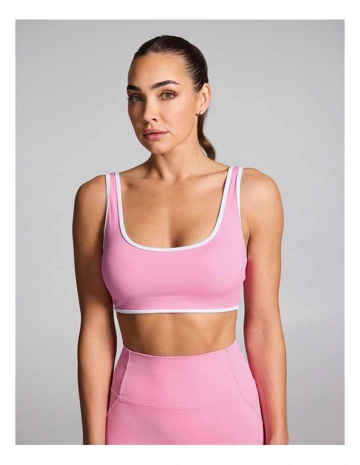 Contrast Medium Impact Sports Bra Popular Pink image 1