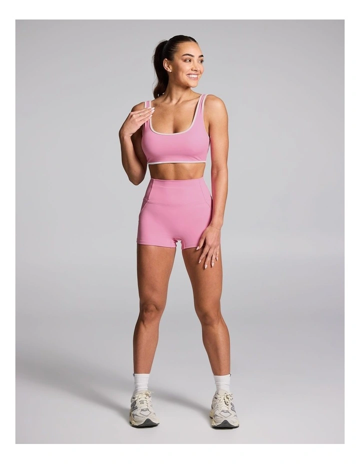 Contrast Medium Impact Sports Bra Popular Pink image 5
