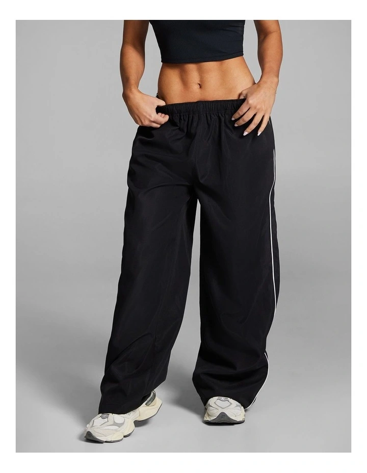 Stripe Side Woven Pants in Black image 1