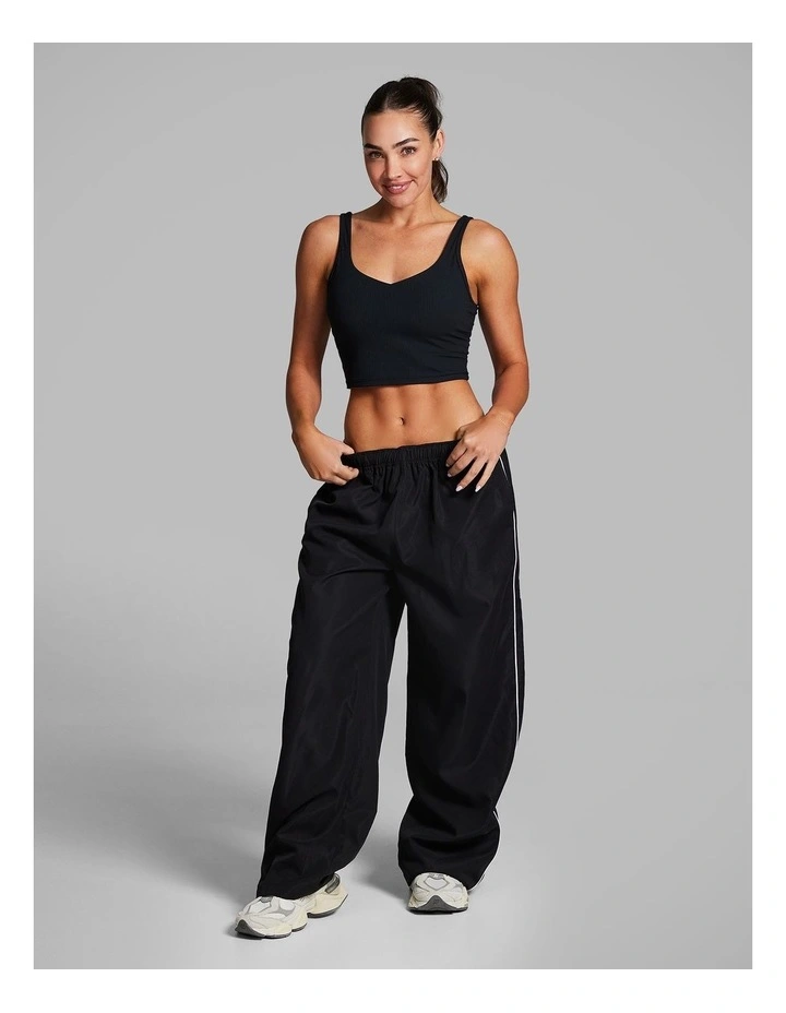 Stripe Side Woven Pants in Black image 5