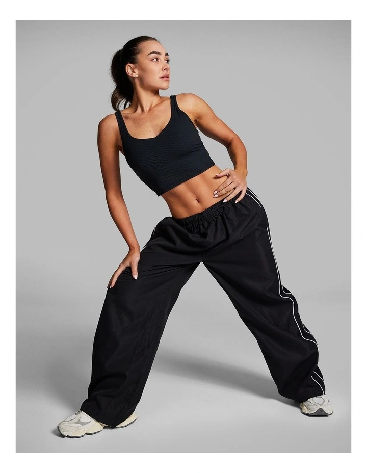 Stripe Side Woven Pants in Black image 6