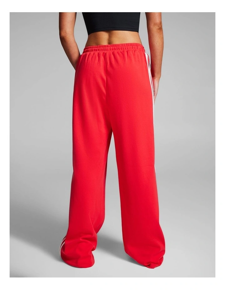 Cotton Stripe Side Pants in Bright Red image 2