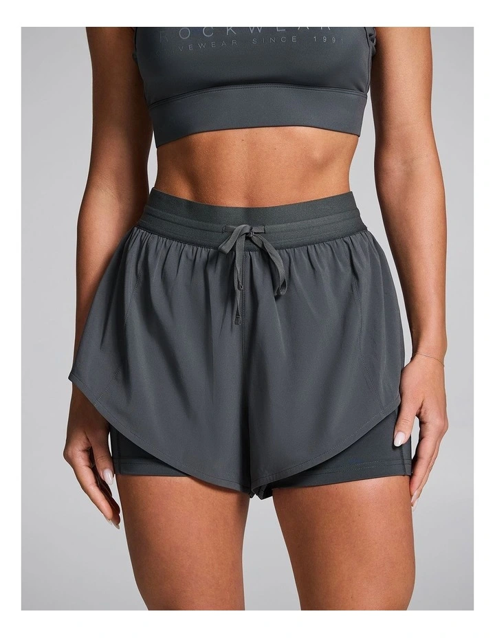 Tempo Mid Thigh Run Shorts Dark Khaki image 1