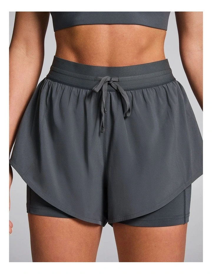 Tempo Mid Thigh Run Shorts Dark Khaki image 4