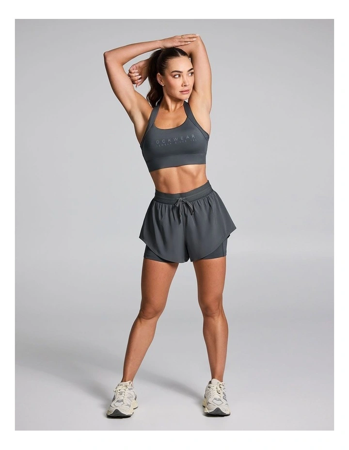 Tempo Mid Thigh Run Shorts Dark Khaki image 6