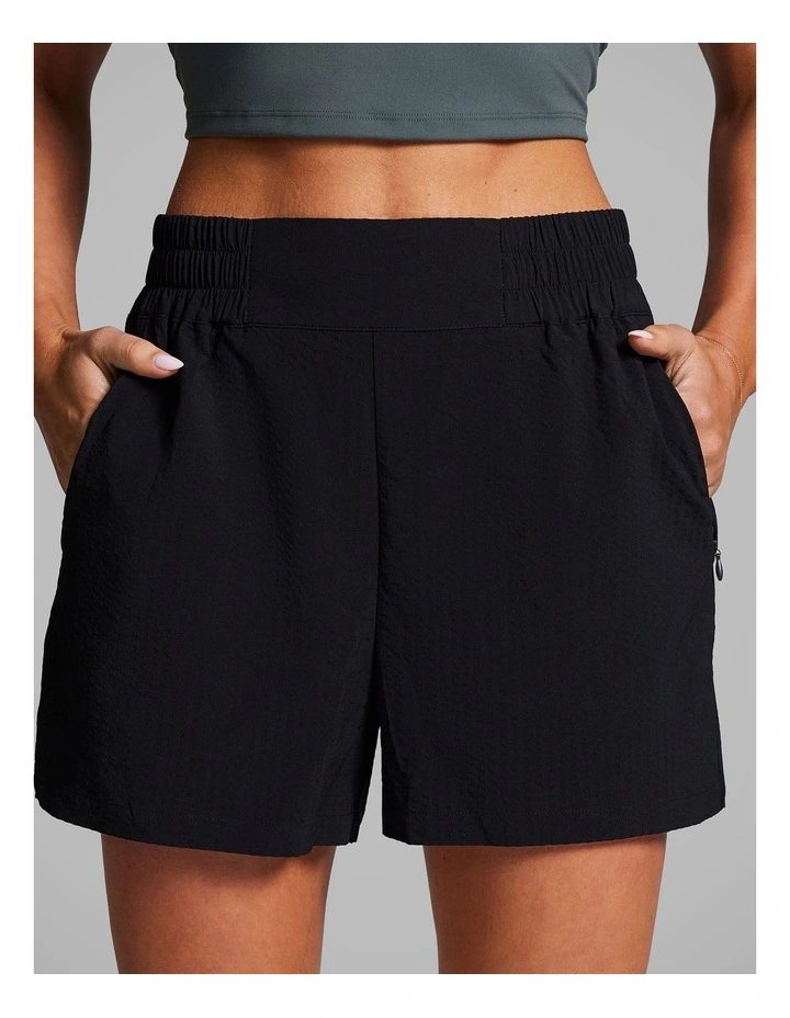 At Leisure Texture Shorts in Black image 4