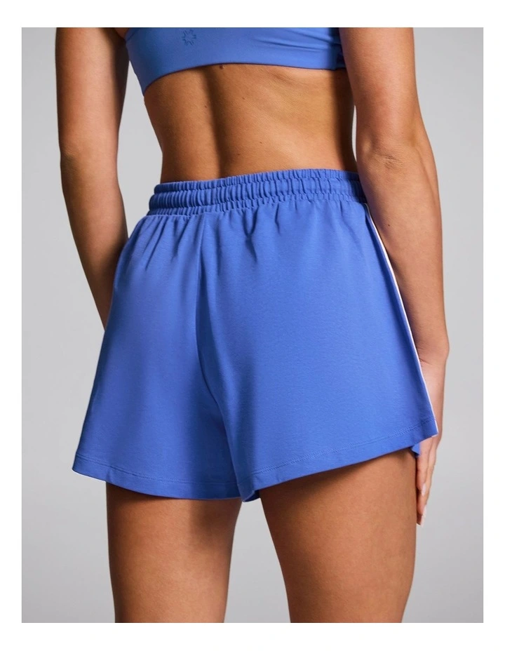 Lane Marker Cotton Shorts in Bright Blue image 2