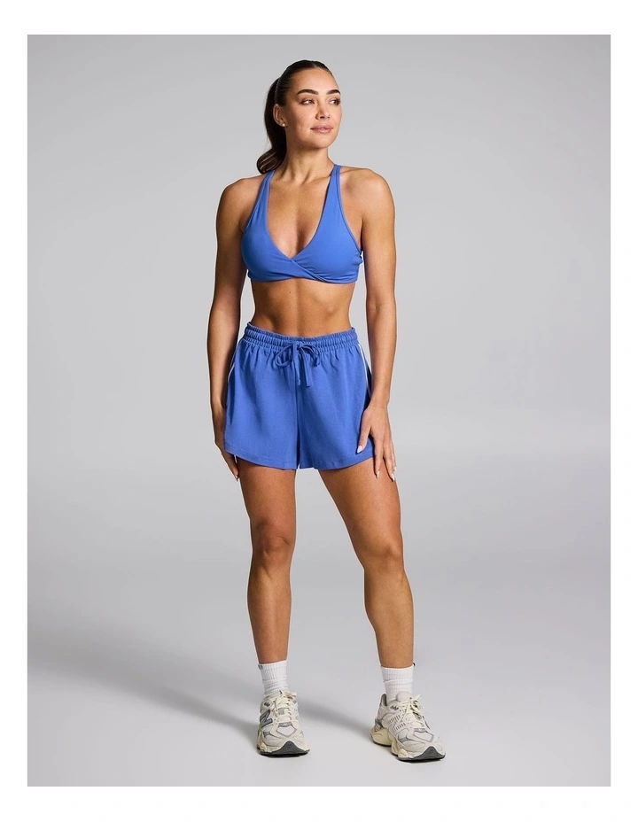 Lane Marker Cotton Shorts in Bright Blue image 5