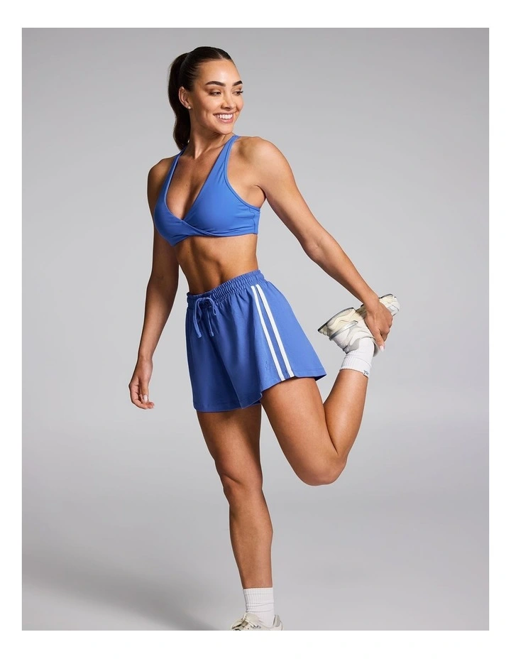 Lane Marker Cotton Shorts in Bright Blue image 6