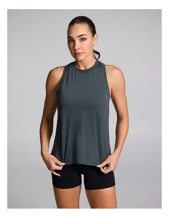 Relaxed Flow Tank in Dark Khaki image 1