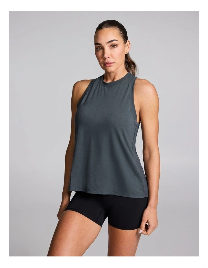Relaxed Flow Tank in Dark Khaki image 3