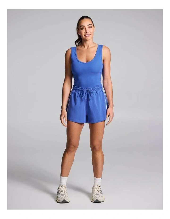 V Neck Rib Tank in Bright Blue image 5