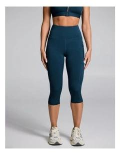 Velocity 3/4 Tights Ink Green