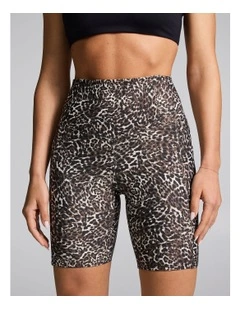 Printed Pocket Quad Bike Shorts Espresso Animal
