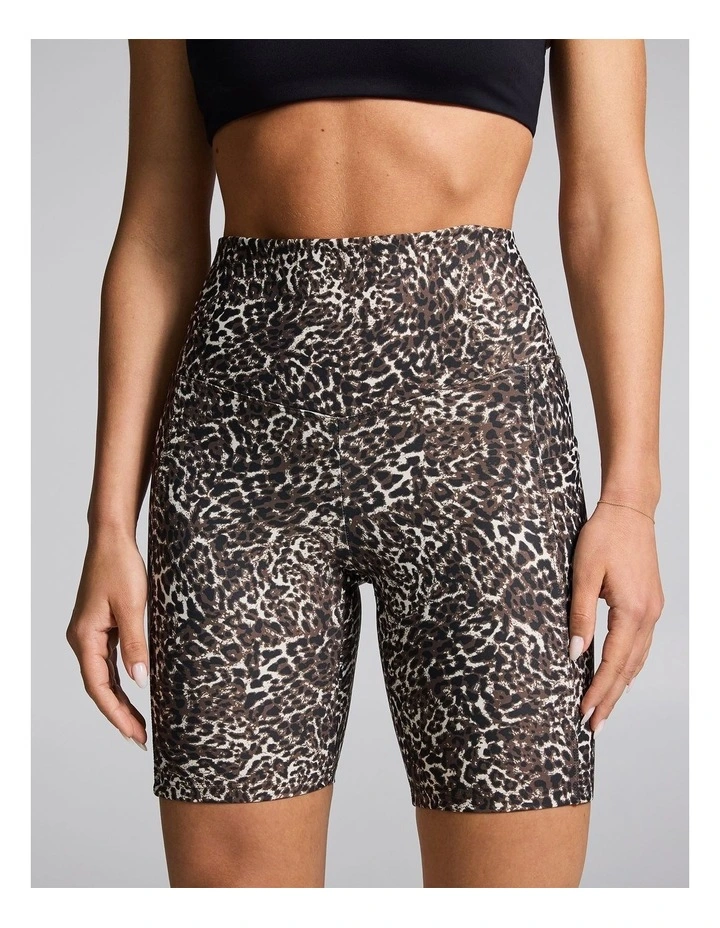 Printed Pocket Quad Bike Shorts Espresso Animal image 1