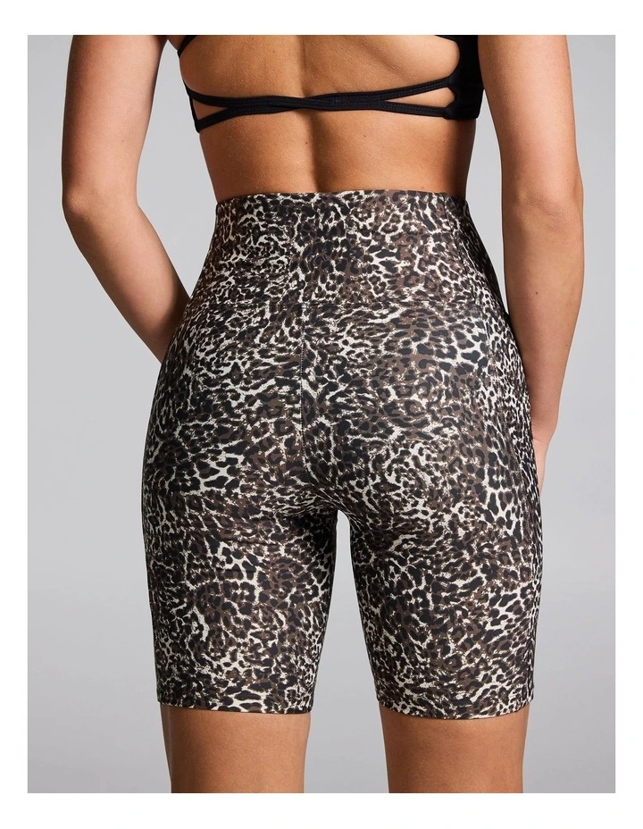 Printed Pocket Quad Bike Shorts Espresso Animal image 2