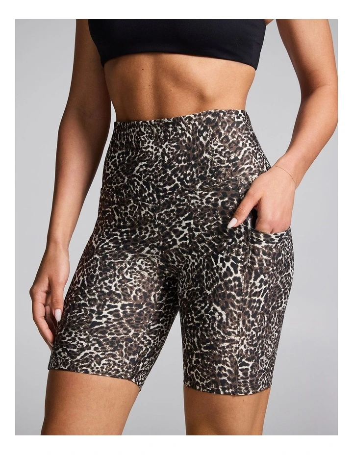 Printed Pocket Quad Bike Shorts Espresso Animal image 3
