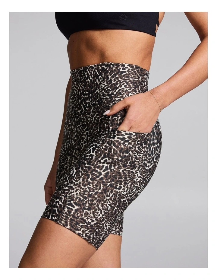 Printed Pocket Quad Bike Shorts Espresso Animal image 4