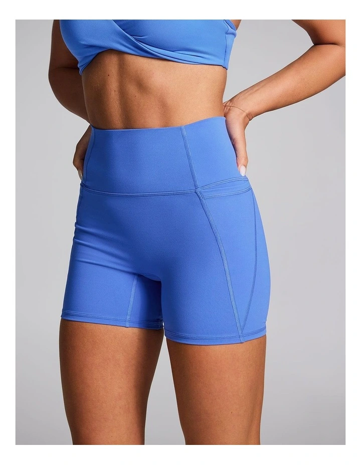 No Front Seam Mid Thigh Bike Shorts Bright Blue image 3