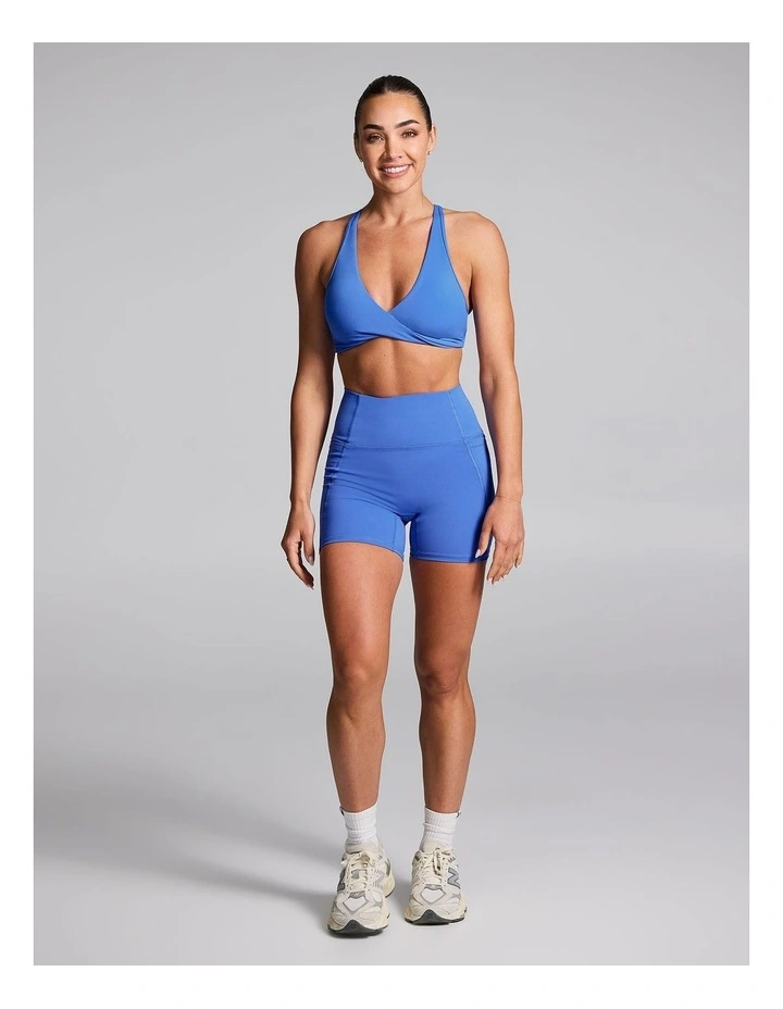 No Front Seam Mid Thigh Bike Shorts Bright Blue image 5