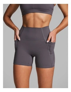 No Front Seam Mid Thigh Bike Shorts Smoke