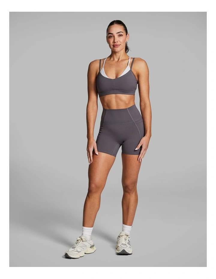 No Front Seam Mid Thigh Bike Shorts Smoke image 5