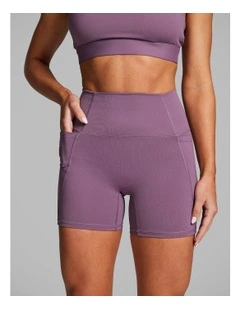 No Front Seam Mid Thigh Bike Shorts Wildberry