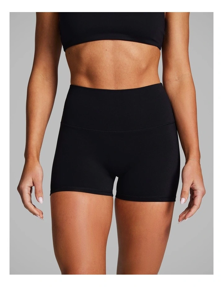 No Front Seam Scrunch Bum Booty Shorts in Black image 1