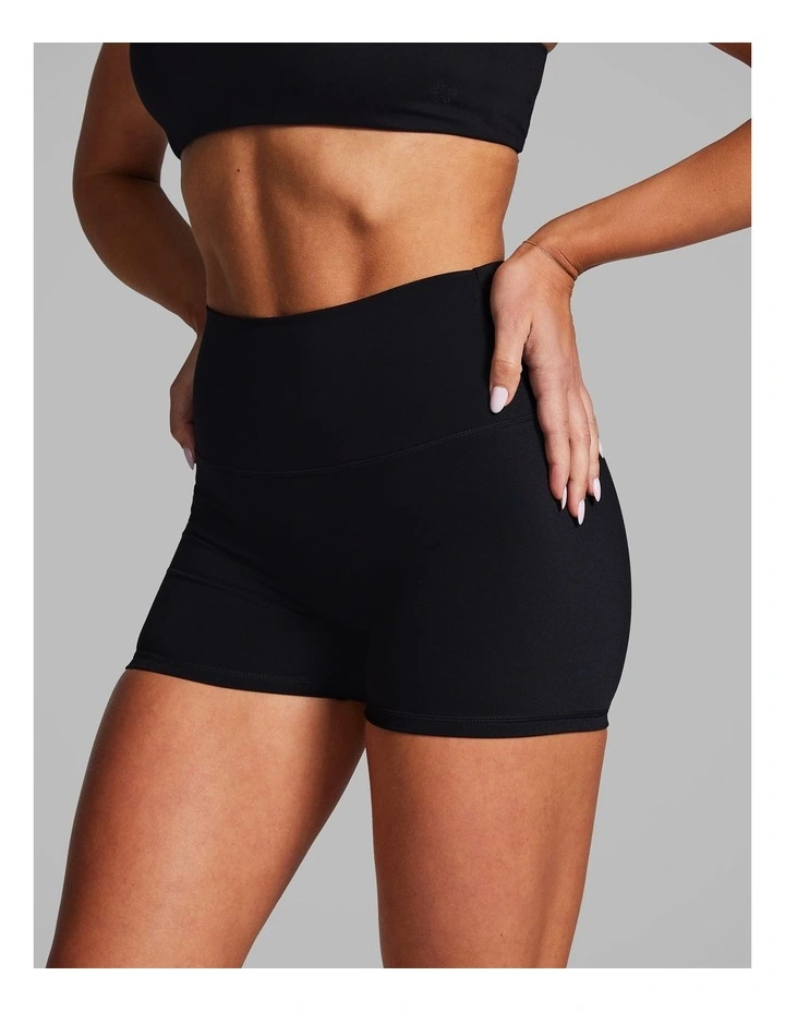 No Front Seam Scrunch Bum Booty Shorts in Black image 3