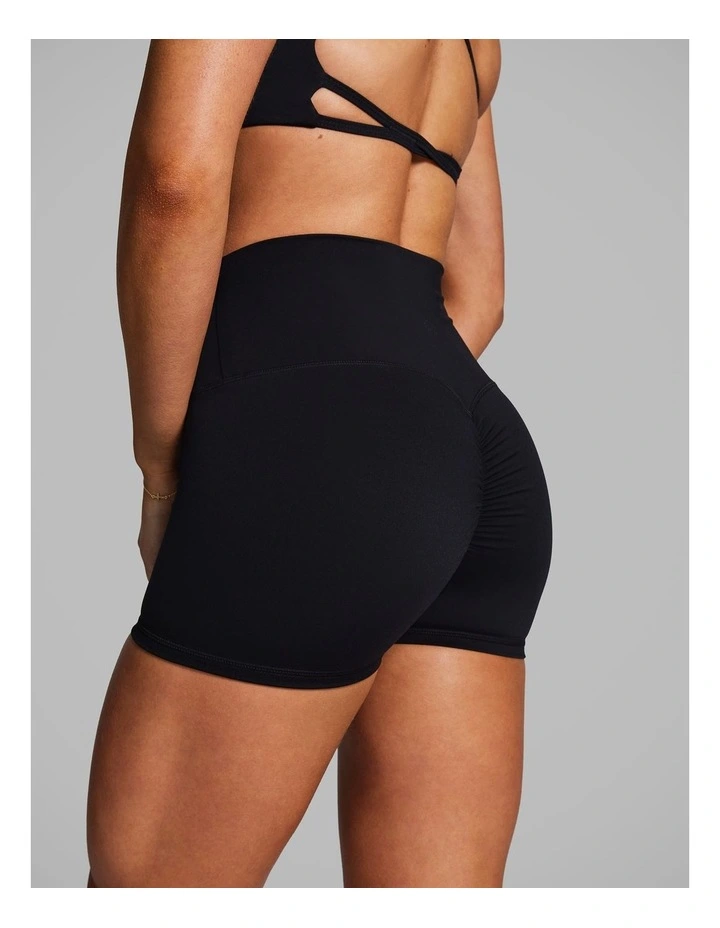 No Front Seam Scrunch Bum Booty Shorts in Black image 6