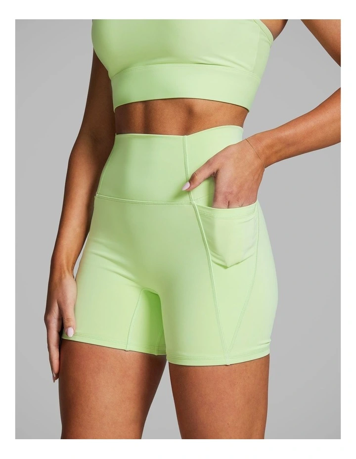 No Front Seam Mid Thigh Bike Shorts Lime Soda image 3