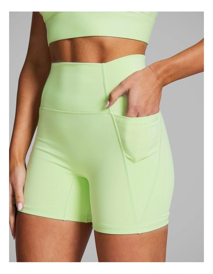 No Front Seam Mid Thigh Bike Shorts Lime Soda image 4