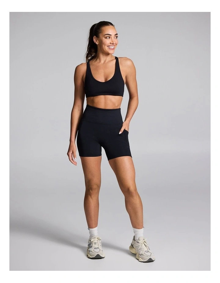 No Front Seam Mid Thigh Bike Shorts in Black image 5