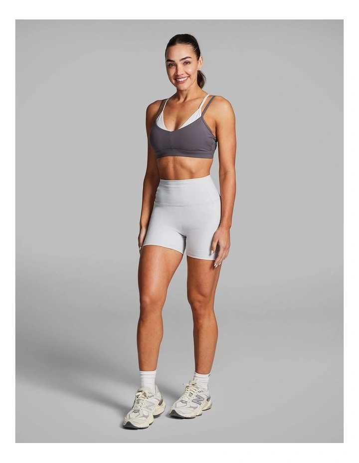 Luxesoft Rib Mid Thigh Bike Shorts Silver Moon image 5