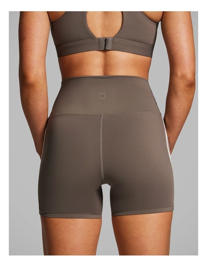 Side Stripe Mid Thigh Bike Shorts Burnt Caramel image 2