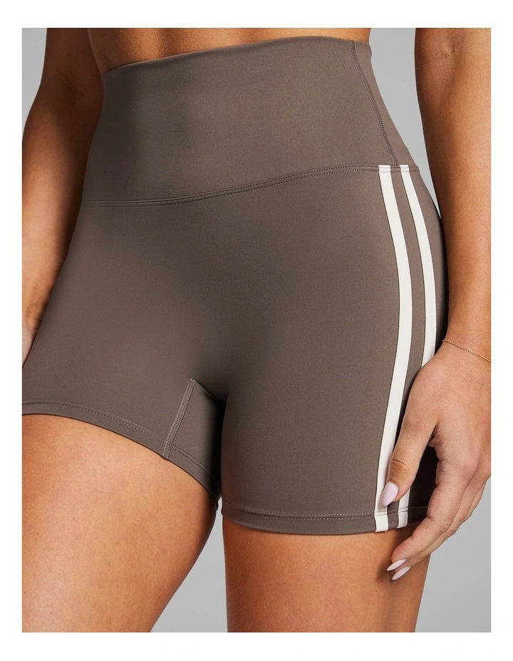 Side Stripe Mid Thigh Bike Shorts Burnt Caramel image 4