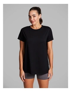 Crew Neck Relaxed Tee in Black