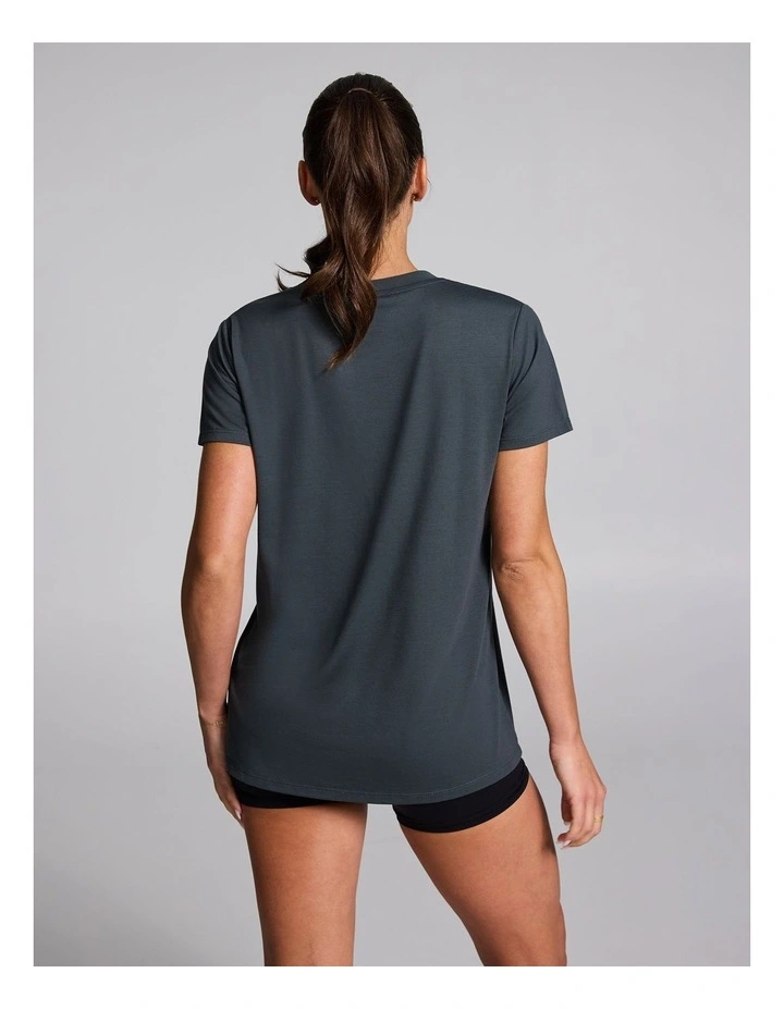 Crew Neck Relaxed Tee in Dark Khaki image 2