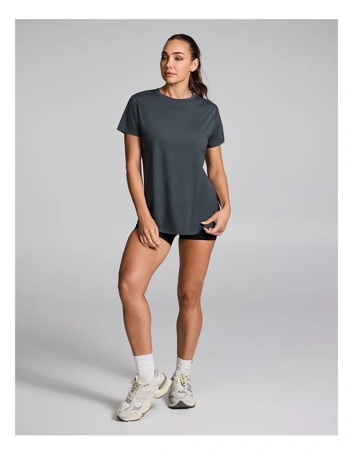 Crew Neck Relaxed Tee in Dark Khaki image 5