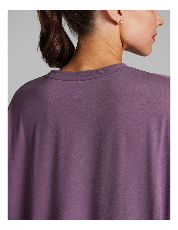 Relaxed Side Split Tee in Purple image 4