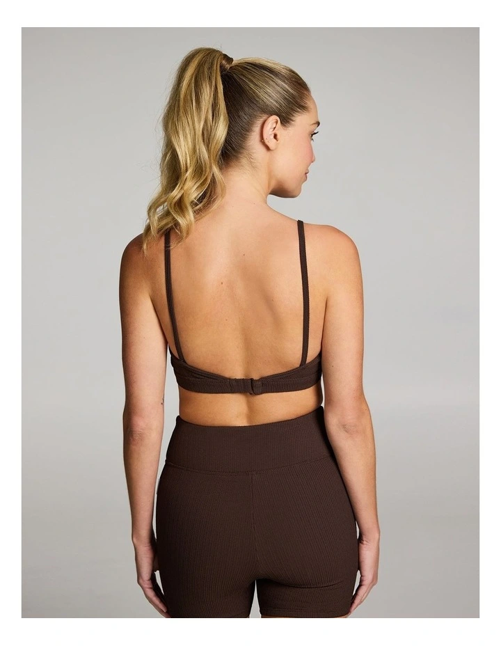 Gym and Swim Scoop Crop in Brown image 2