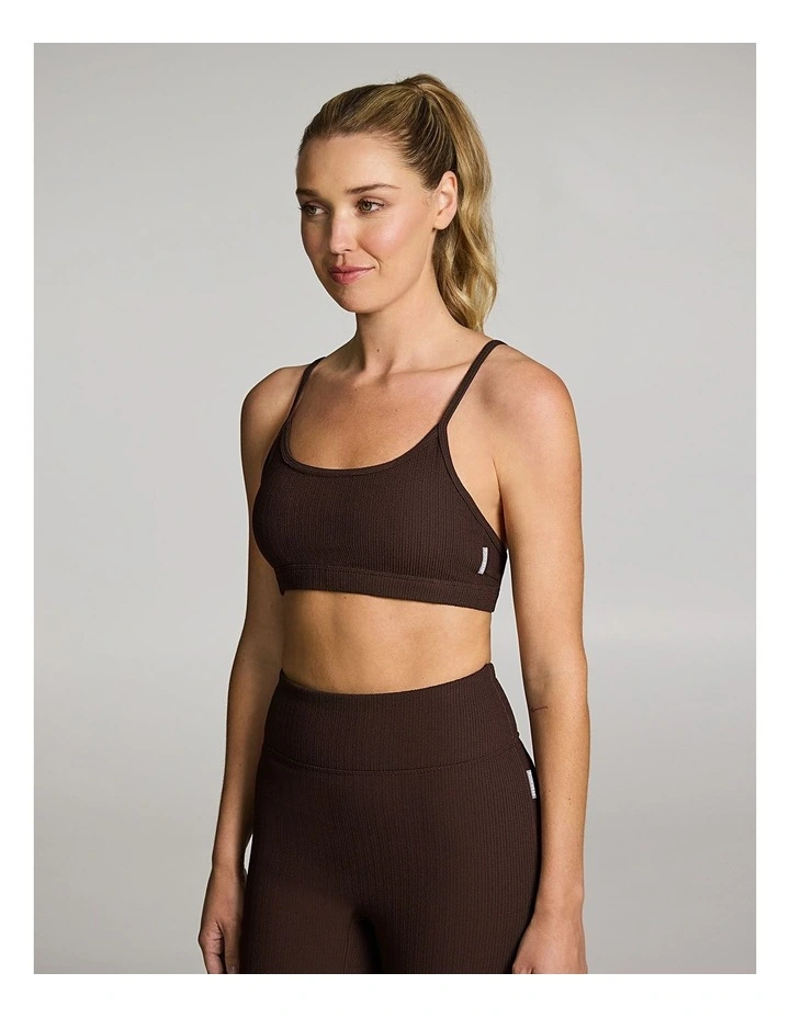 Gym and Swim Scoop Crop in Brown image 3