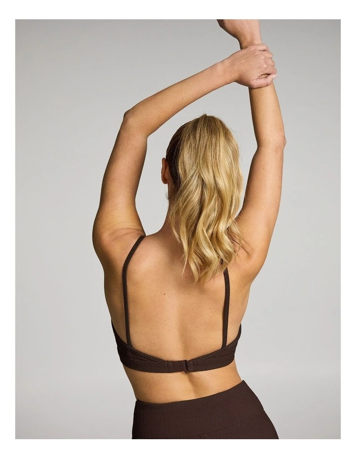 Gym and Swim Scoop Crop in Brown image 4