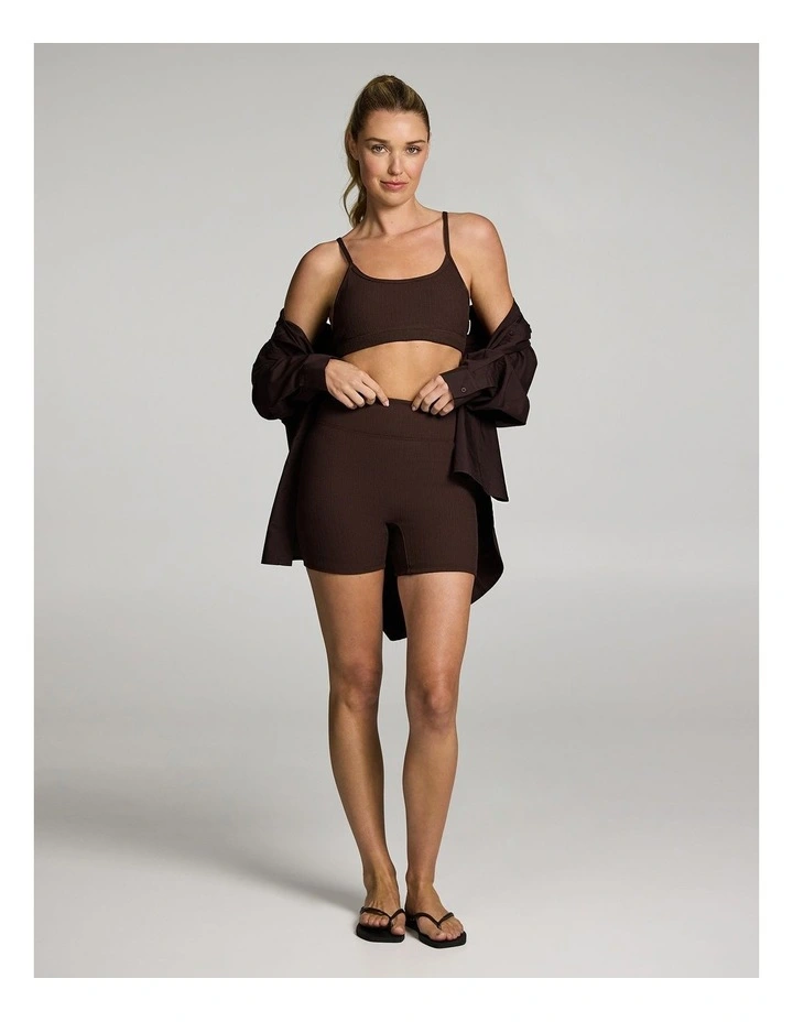 Gym and Swim Scoop Crop in Brown image 6