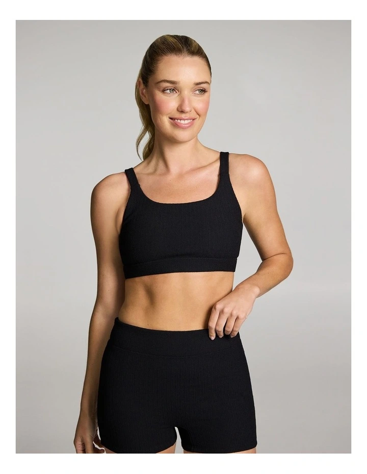 Gym and Swim Medium Impact Sports Bra in Black image 1