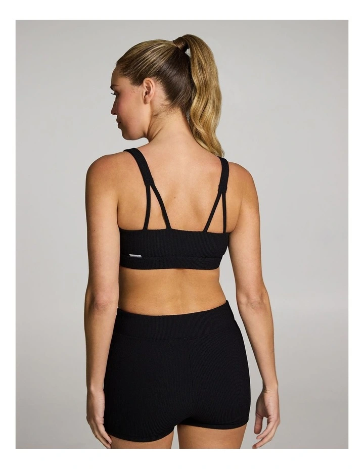 Gym and Swim Medium Impact Sports Bra in Black image 2